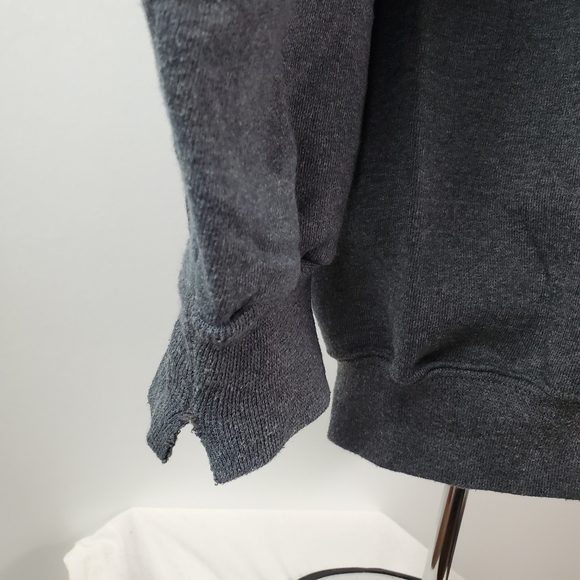 Hanes Camo America Men's Large Gray Sweater Sweatshirt Long Sleeve 100 Proof - Picture 3 of 10